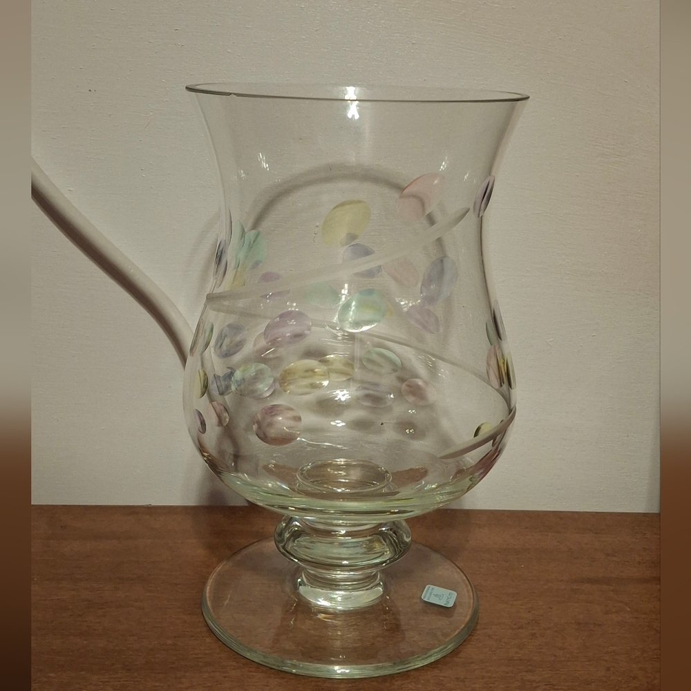 PARTYLITE #P7085 JARDINIERE HURRICANE FOOTED GLASS CANDLE HOLDER VASE / RETIRED.